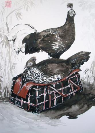 Pablo Piatti - DRIES VAN NOTEN Tote & Crested Fireback Pheasants
